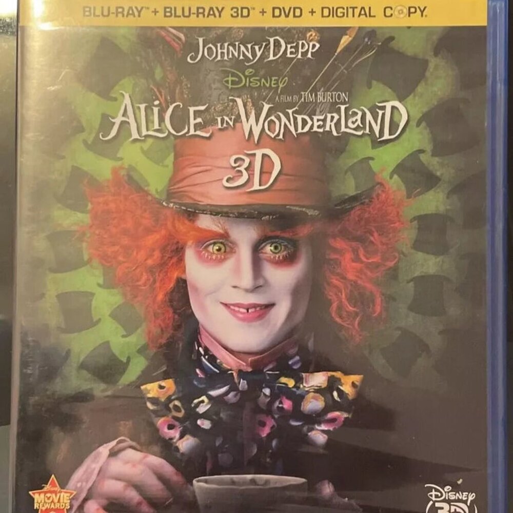 Alice in Wonderland 3D (Blu-ray/DVD, 2010, three disc set) Disney!